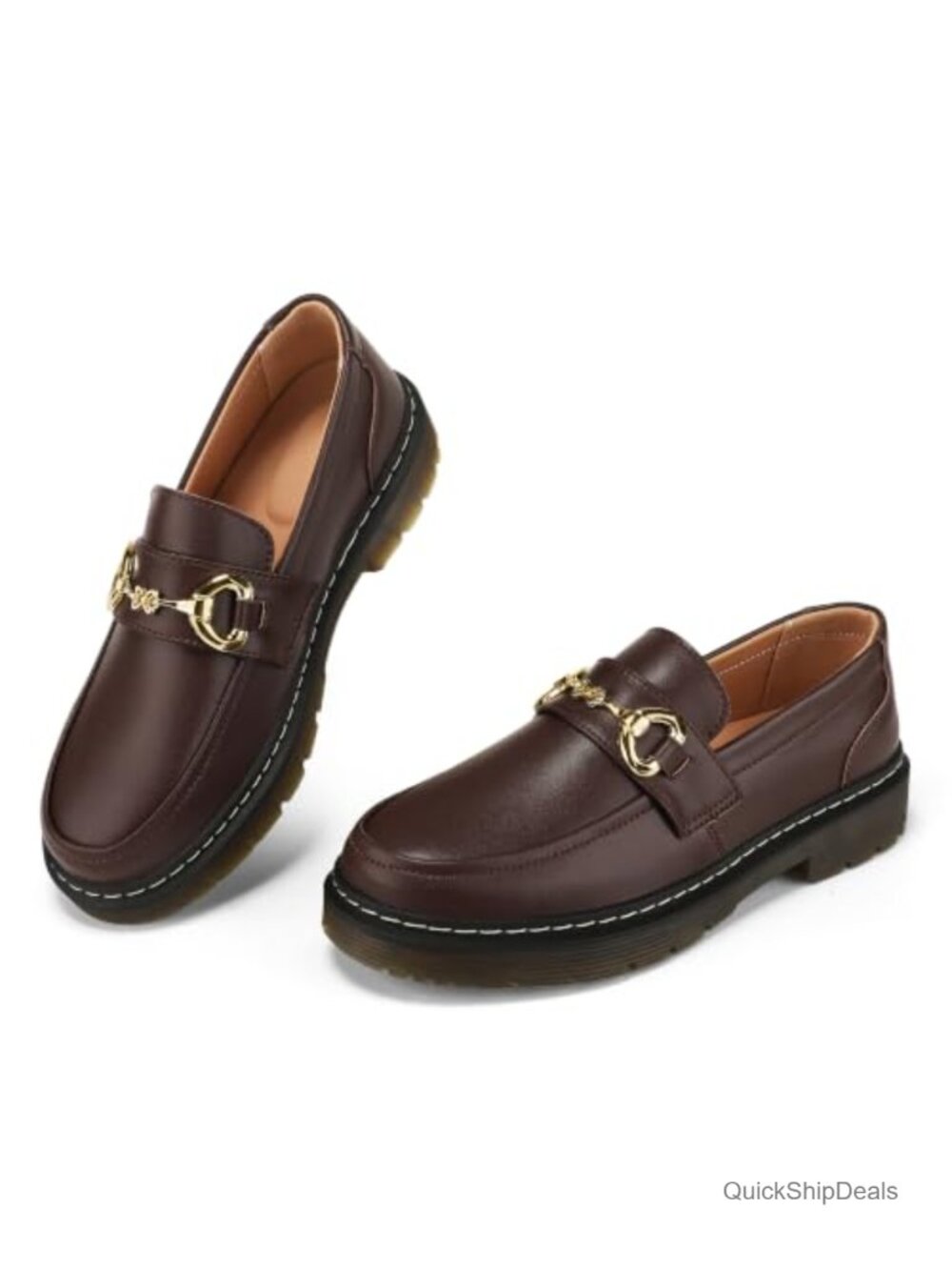 Women's Leather Loafers Slip On Breathable Memory Foam Penny Shoes